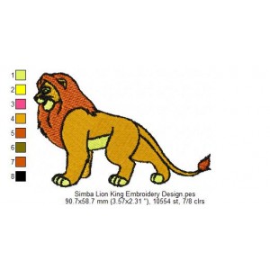Simba Lion King Embroidery Design